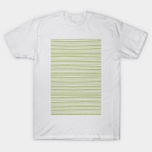 Horizontal Green Lines on Light Grey Background T-Shirt